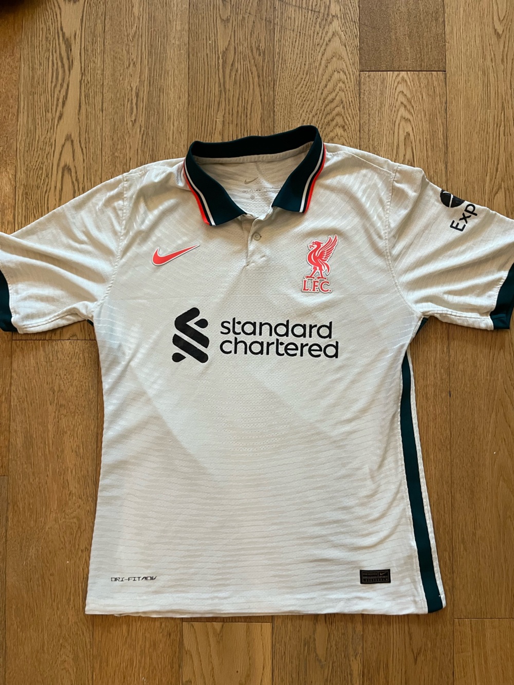 Nike Dri-Fit ADV Liverpool FC Jersey Mens Large L White Custom (Peeling)